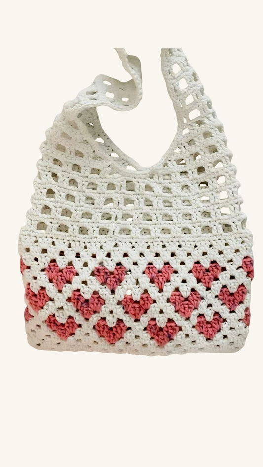 Taller Cartera Corazón tejido