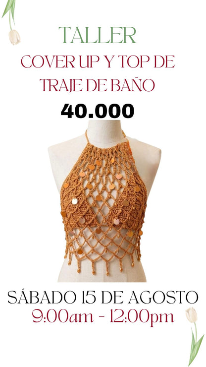 Taller cover up y top de   traje de baño