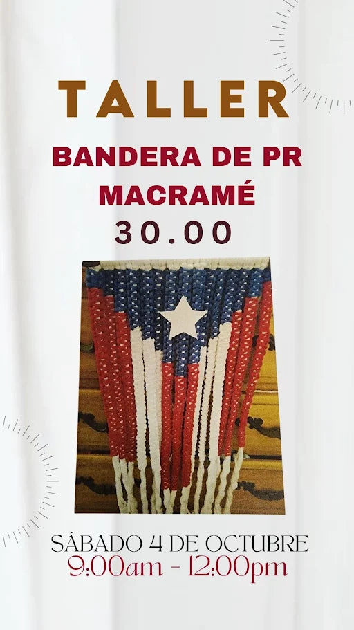 Taller Bandera de PR Macramé