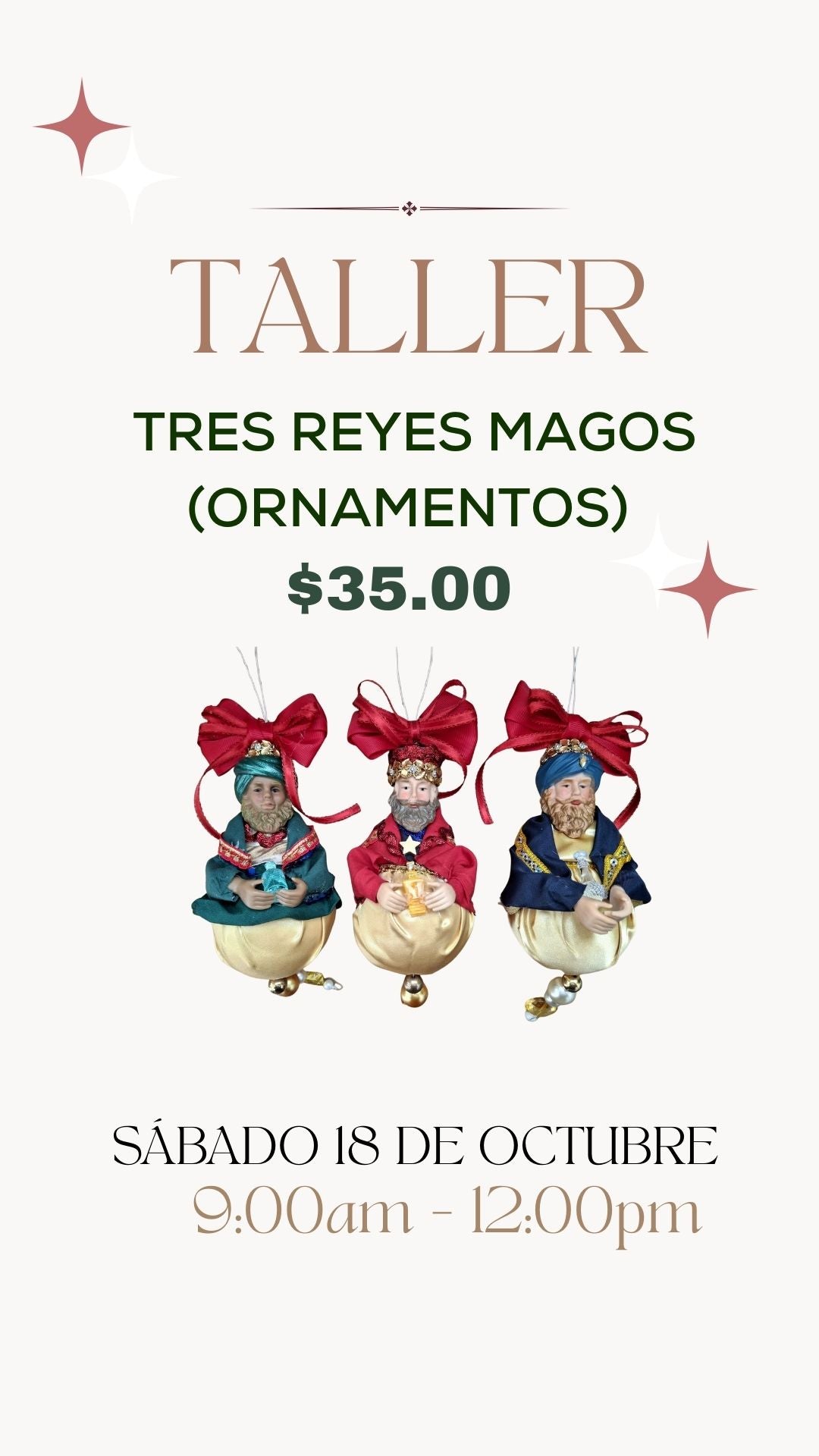 Taller Tres Reyes Magos (Ornamentos)