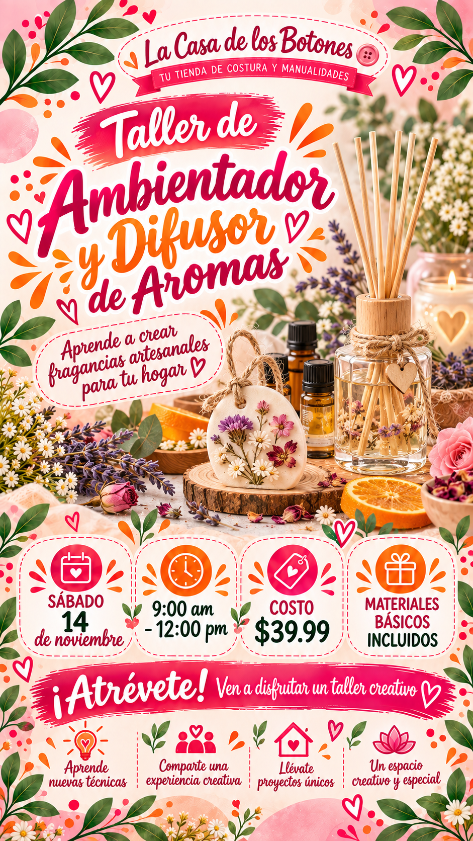 Taller de Ambientador y Difusor de Aromas